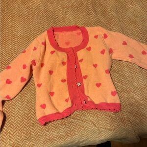 SHEIN Pink and Orange Heart Kids Sweater